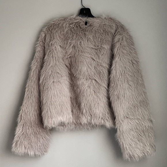 Apparis Gray Teddy Jacket Plush Faux Fur - Picture 5 of 11
